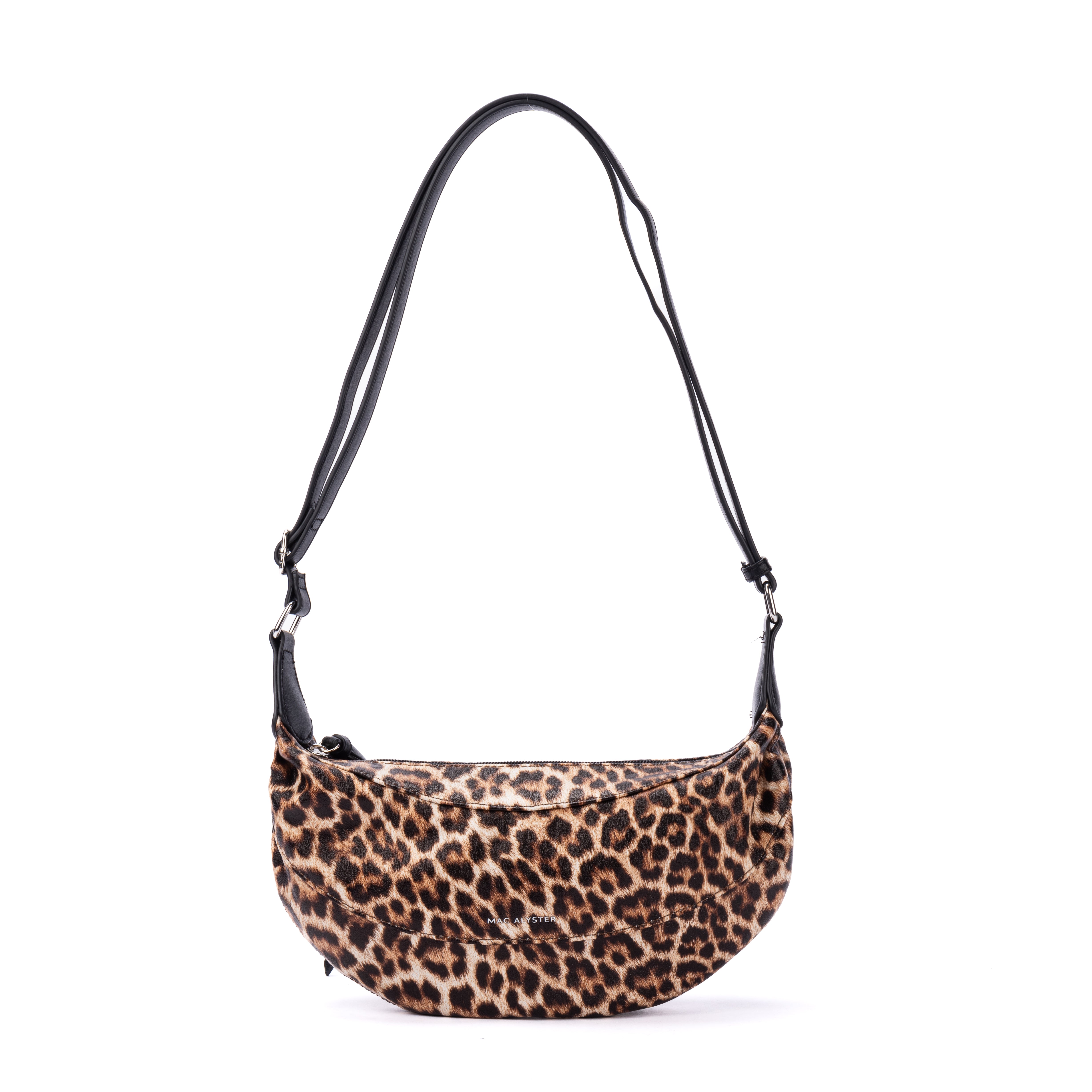 MAC ALYSTER CAPSULE LEOPARD Sac demi-lune Doré imprimé