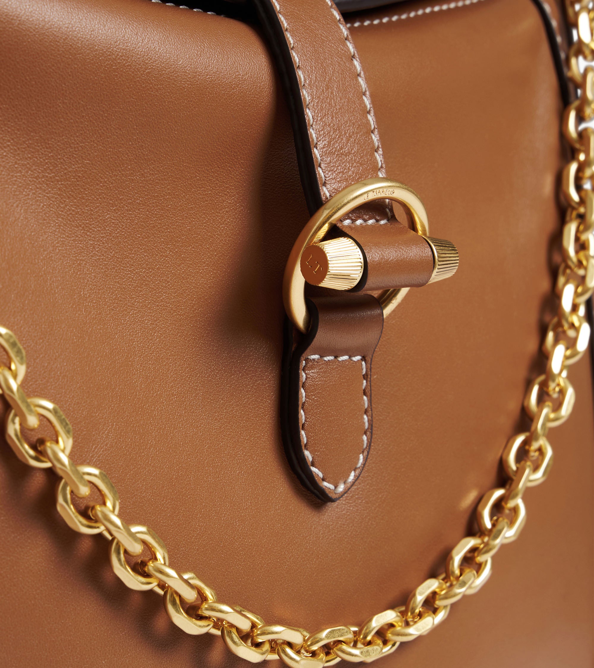 Le Tanneur Pia grand sac bandoulière cuir TAN marron