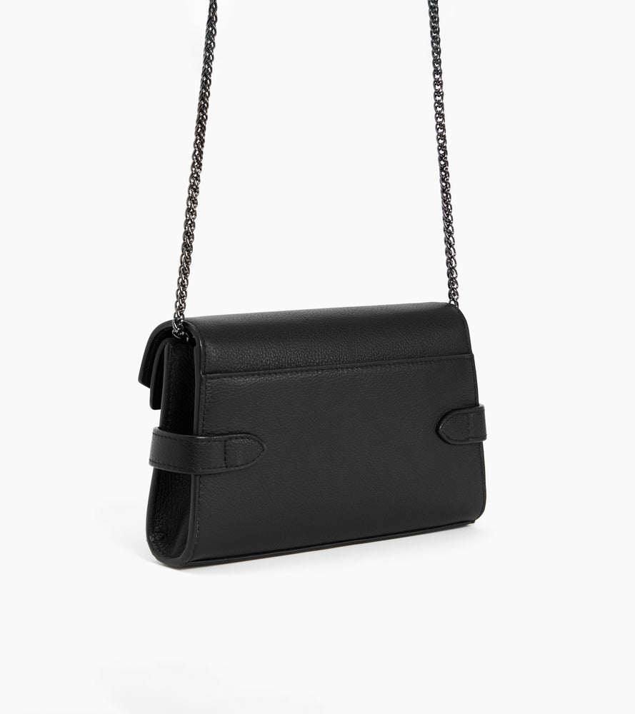 Le Tanneur Emilie pochette cuir grainé noir Black