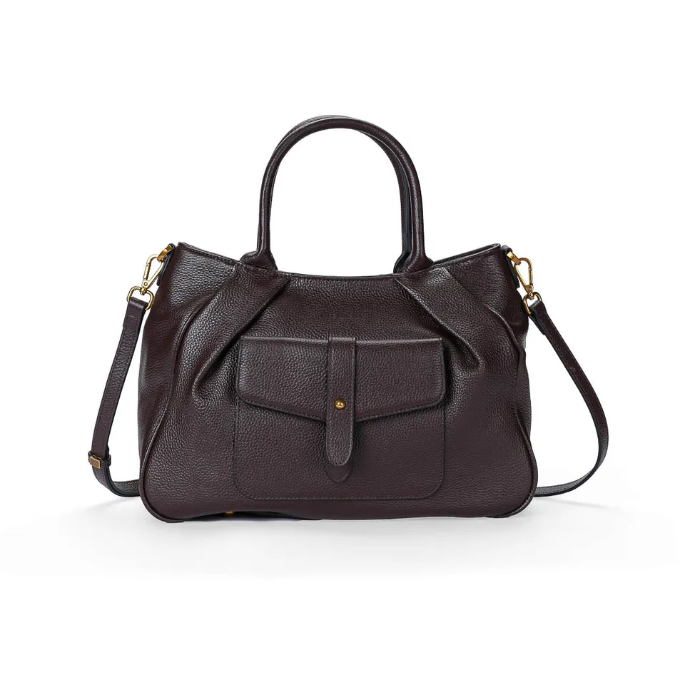 MAC ALYSTER ODALIA Sac à main cuir Marron Chocolat grainé