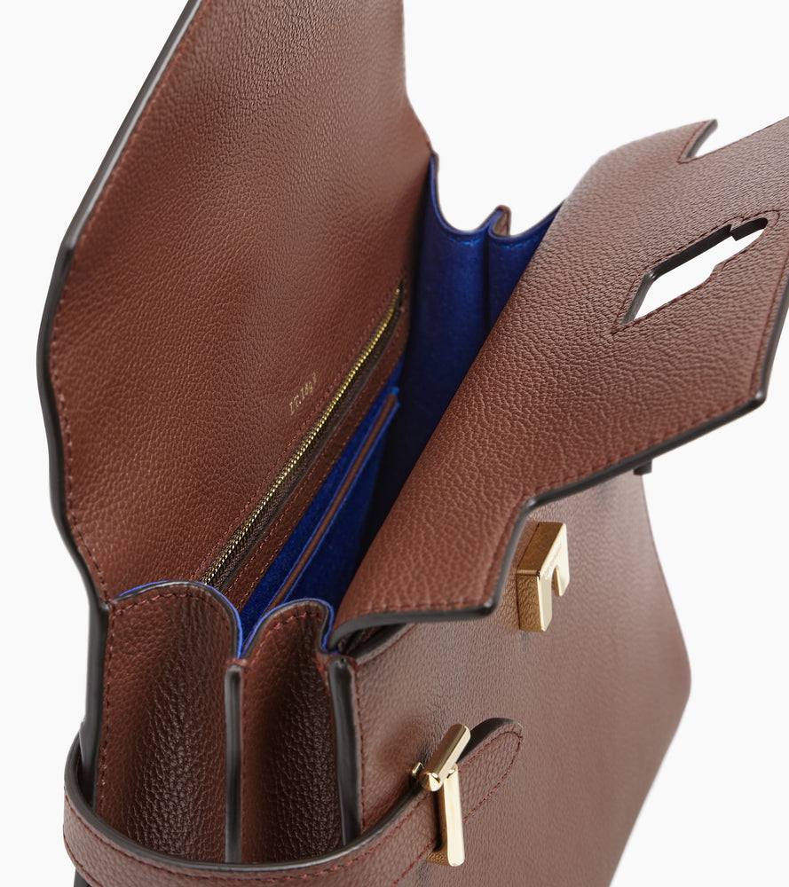 Le Tanneur Emilie sac à main cuir grainé double rabat