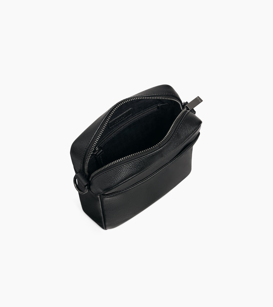 Le Tanneur Marceau petite sacoche zippée sac bandoulière noir cuir grainé