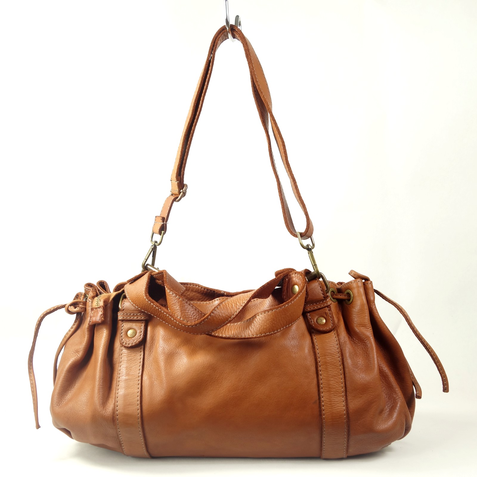 Esprit Cuir Violetta sac épaule cuir camel souple