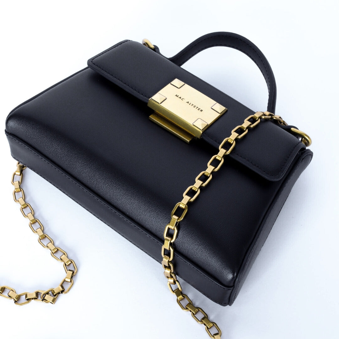 MAC ALYSTER Mélyssa Mini sac à main cuir Noir soirée