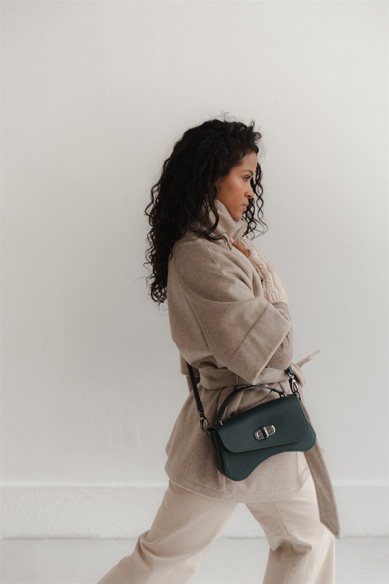Nodie's Sacs forme baguette L'iconique sac baguette vert sapin cuir