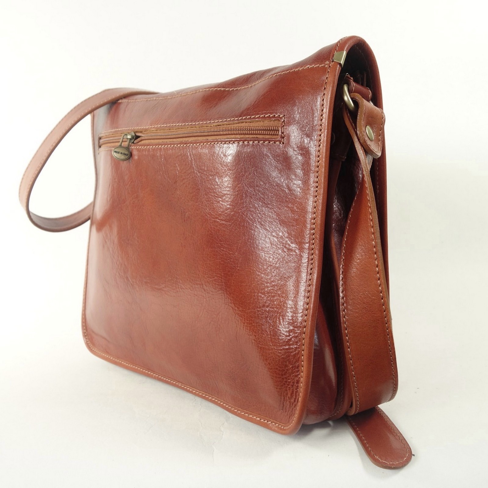 Collection Esprit Cuir MODENA besace cuir cognac femme
