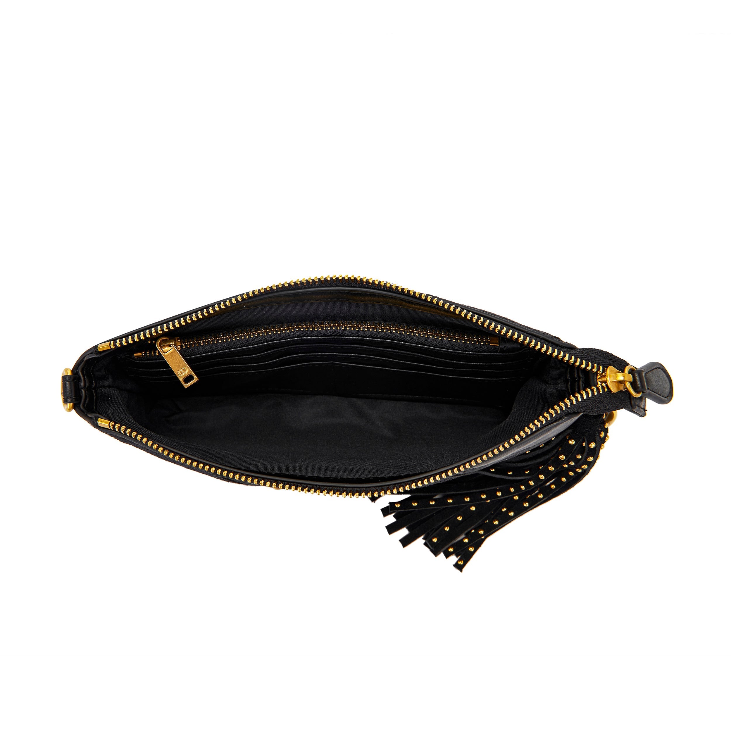 La Carrie Bag Stripes portefeuille noir rayé 25x4x13,5cm