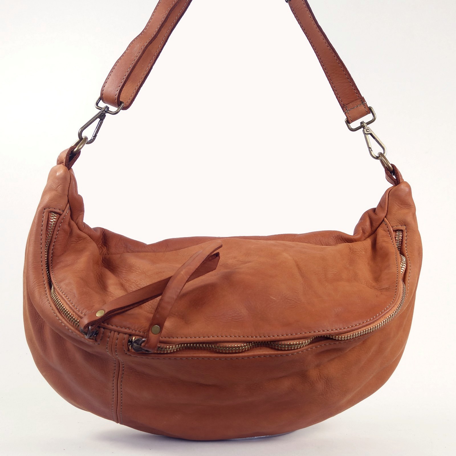 Collection Esprit Cuir OLIVER sac banane cuir naturel holster vintage