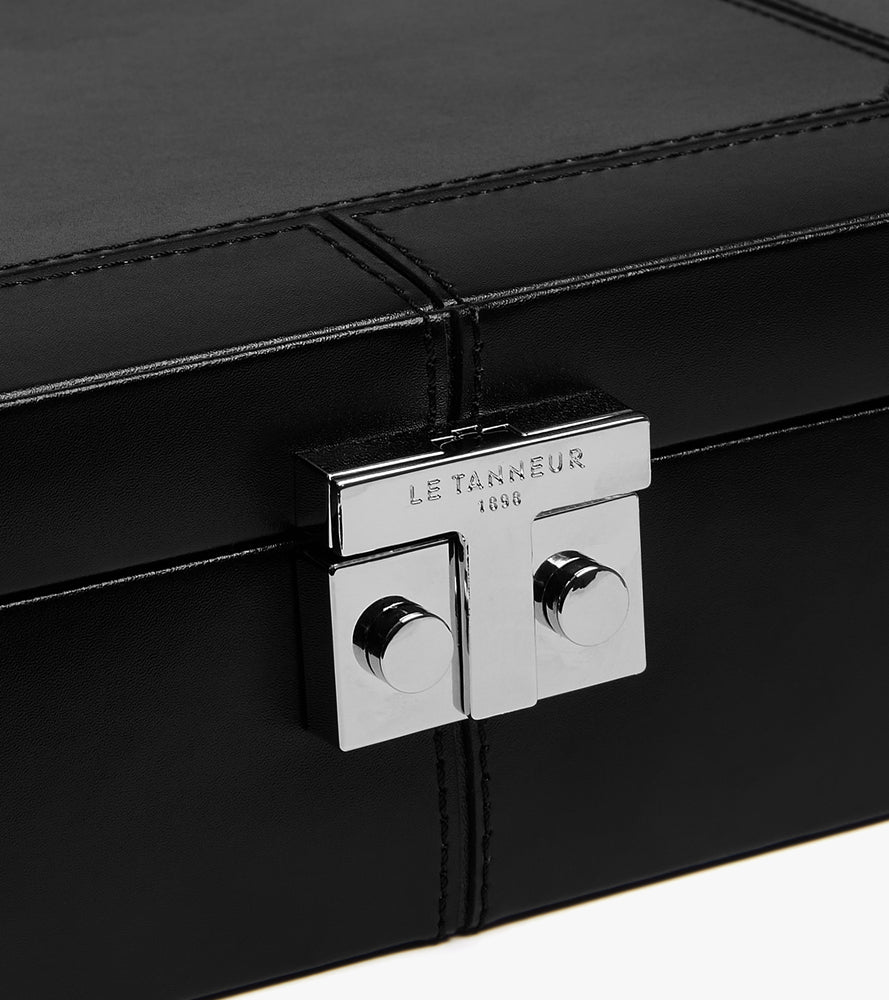 Le Tanneur coffret 6 montres cuir noir boutons