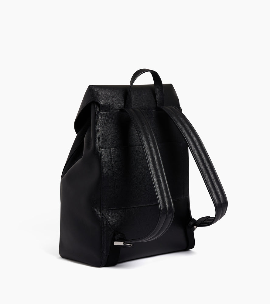 Le Tanneur Emile sac à dos cuir grainé noir 17 pouces