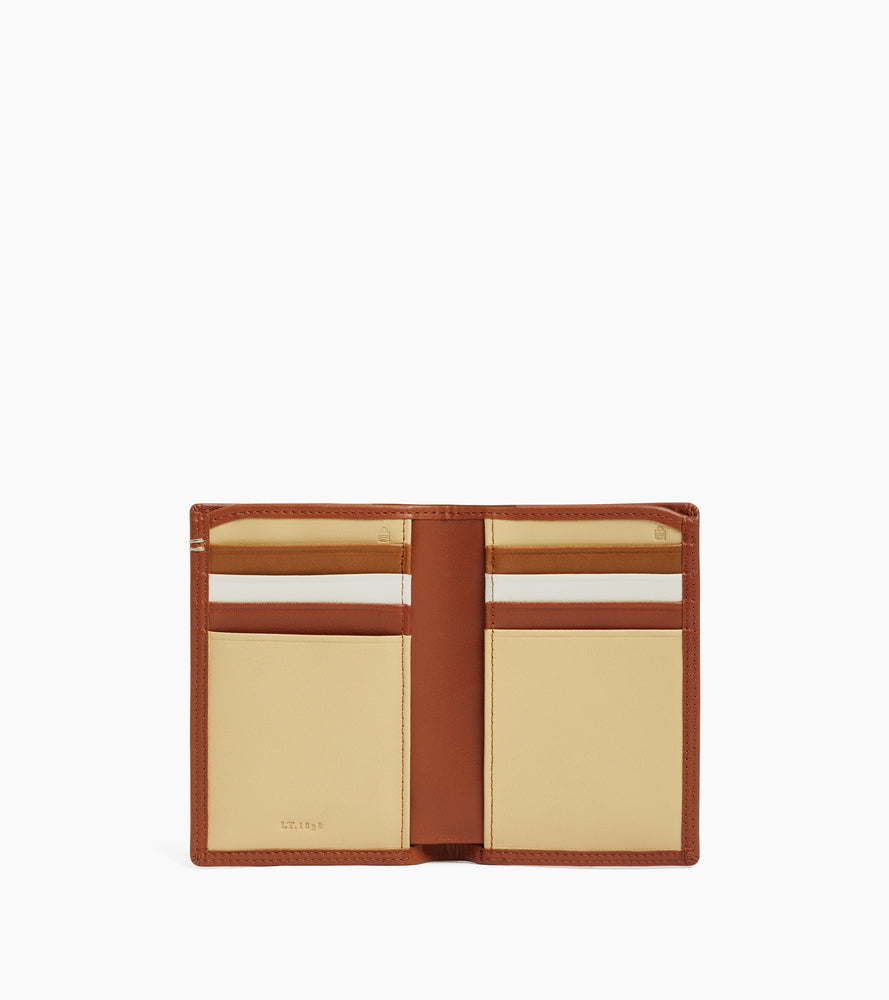 Le Tanneur Martin porte-cartes cuir lisse Mahogany Sand RFID