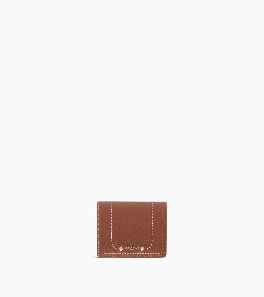 Le Tanneur Ella petit portefeuille cuir grainé marron
