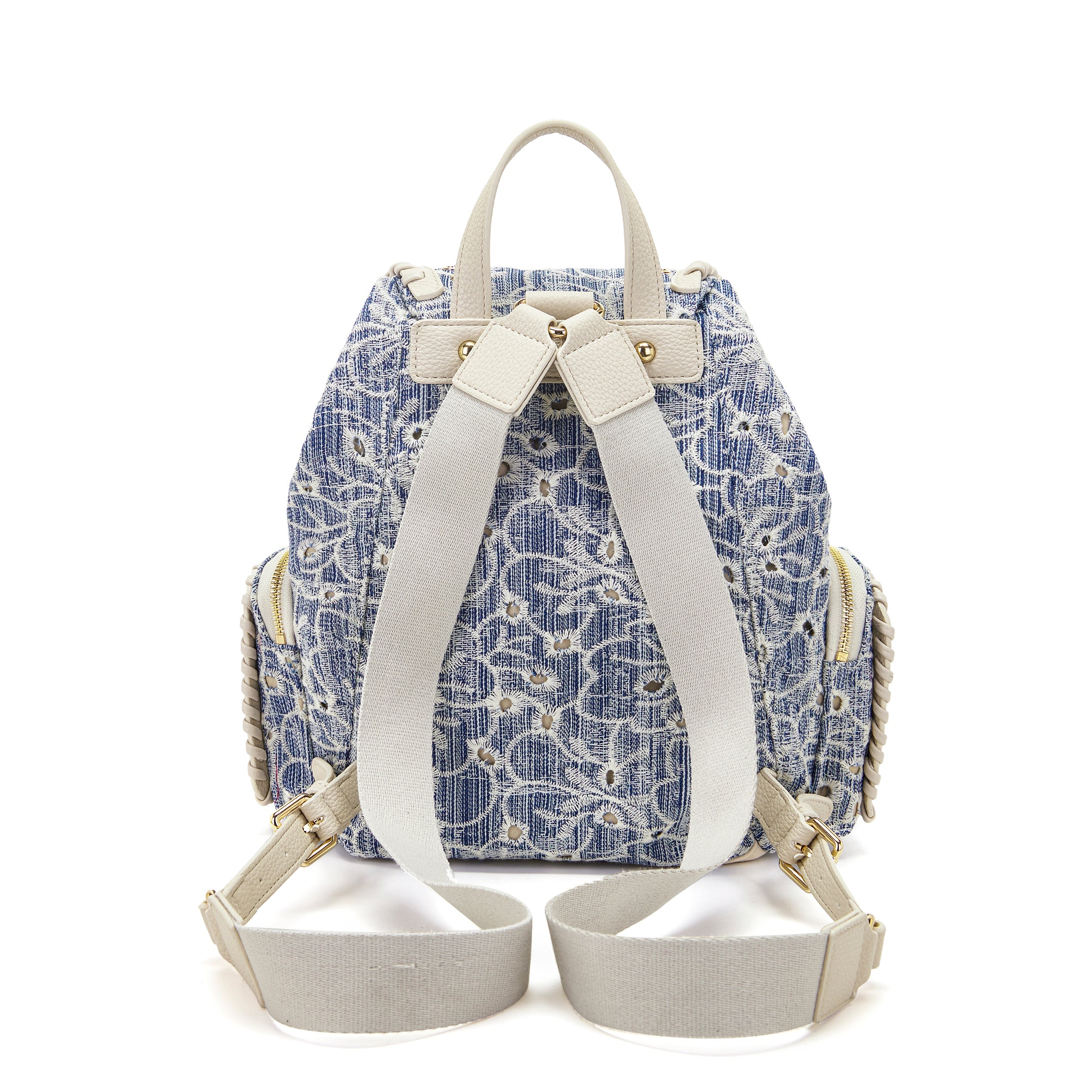 La Carrie Bag Romantic sac à dos jeans brodé 27 cm