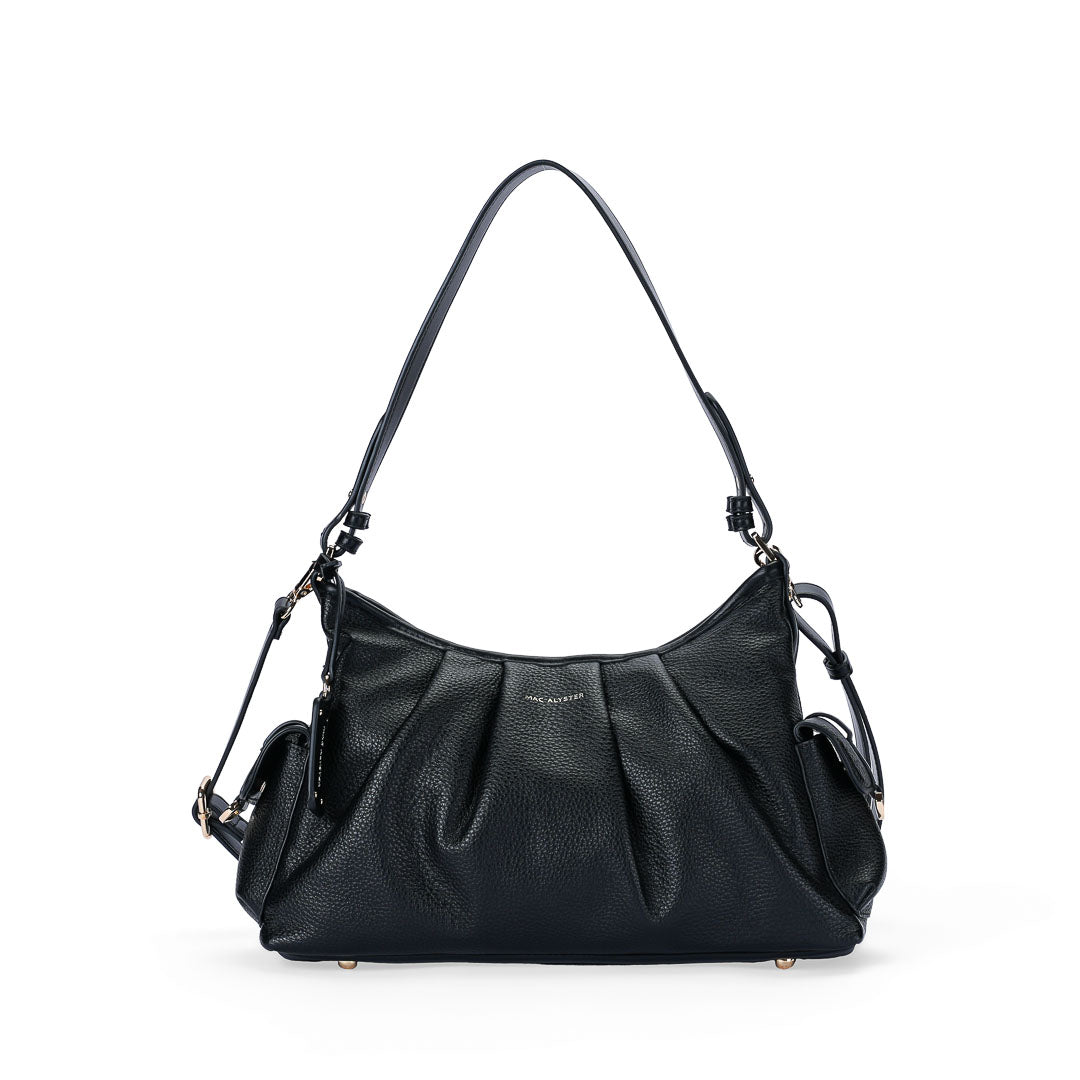 MAC ALYSTER Cold sac besace simili cuir noir