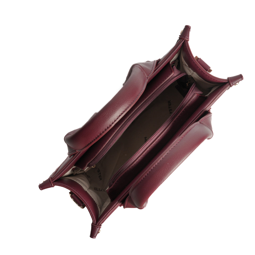 MAC ALYSTER BASIC CLOVER Petit sac Bordeaux brodé 26 cm