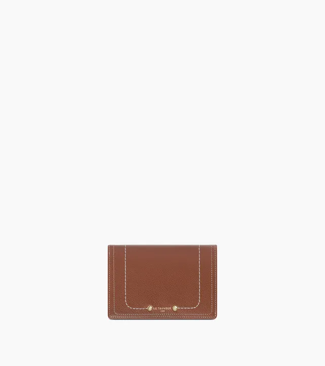 Le Tanneur Ella portefeuille cuir grainé marron RFID femme