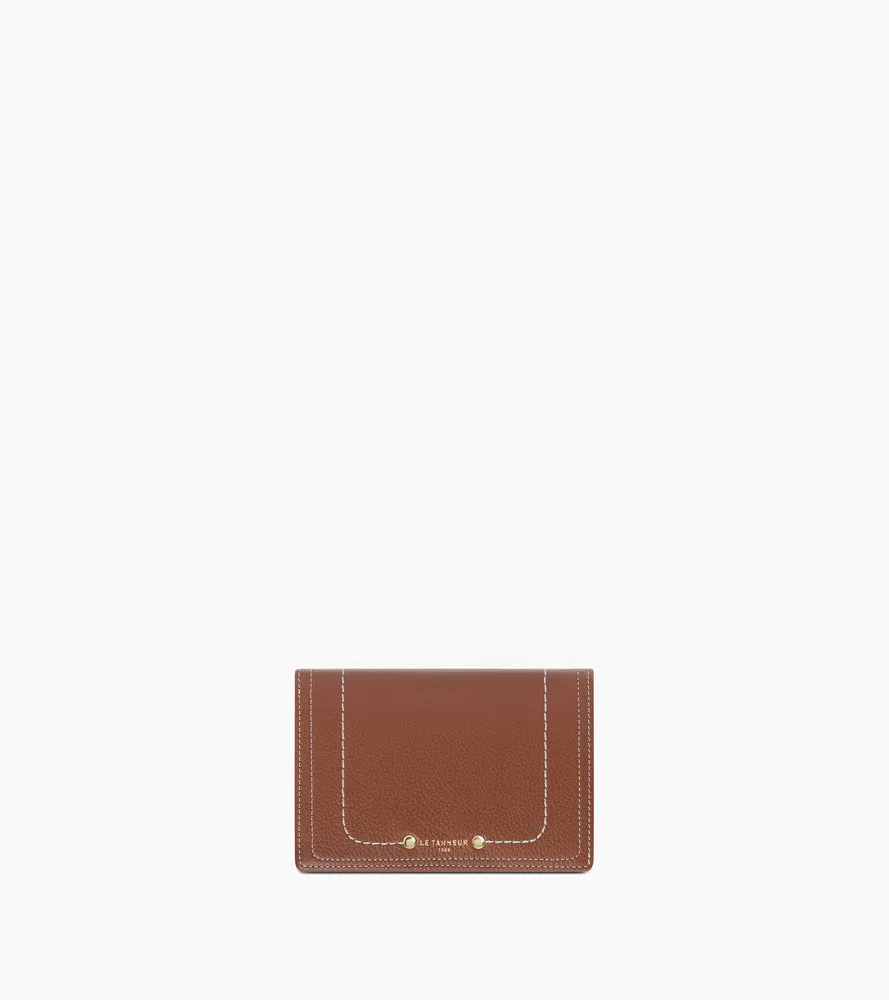 Le Tanneur Ella portefeuille cuir grainé marron RFID femme