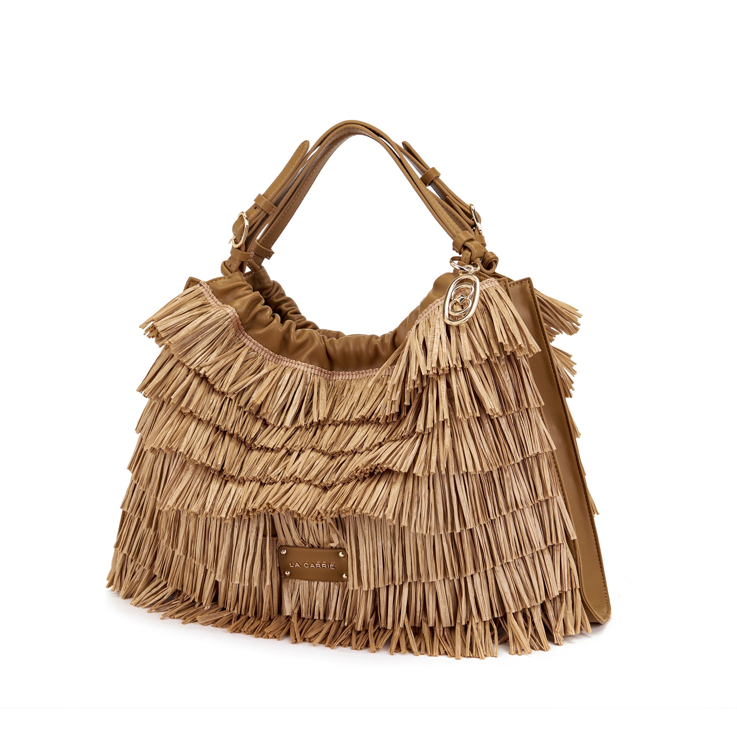 La Carrie Sunflower sac cabas raffia beige 44 cm été