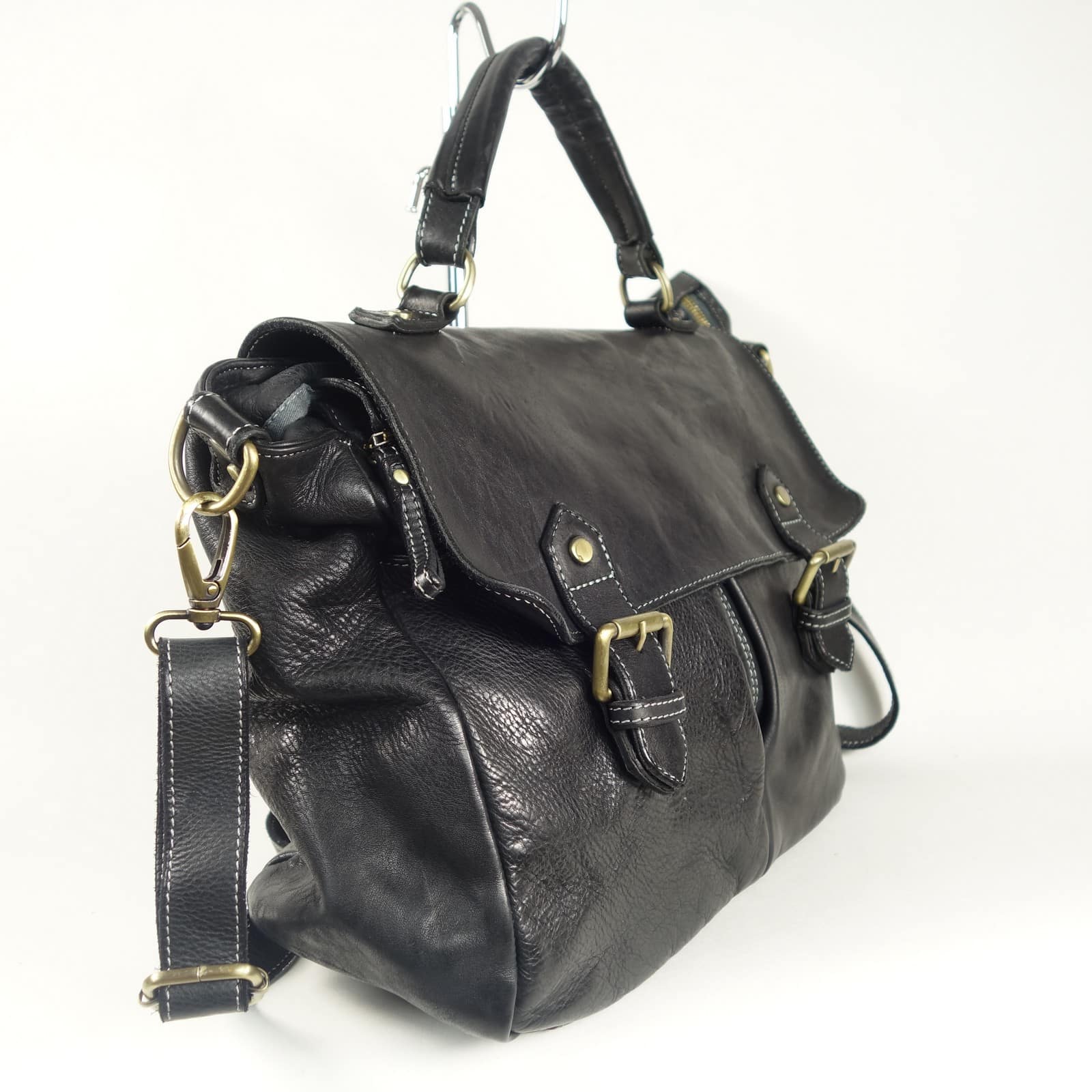 Collection Esprit Cuir TONI sac homme cuir noir vintage PC
