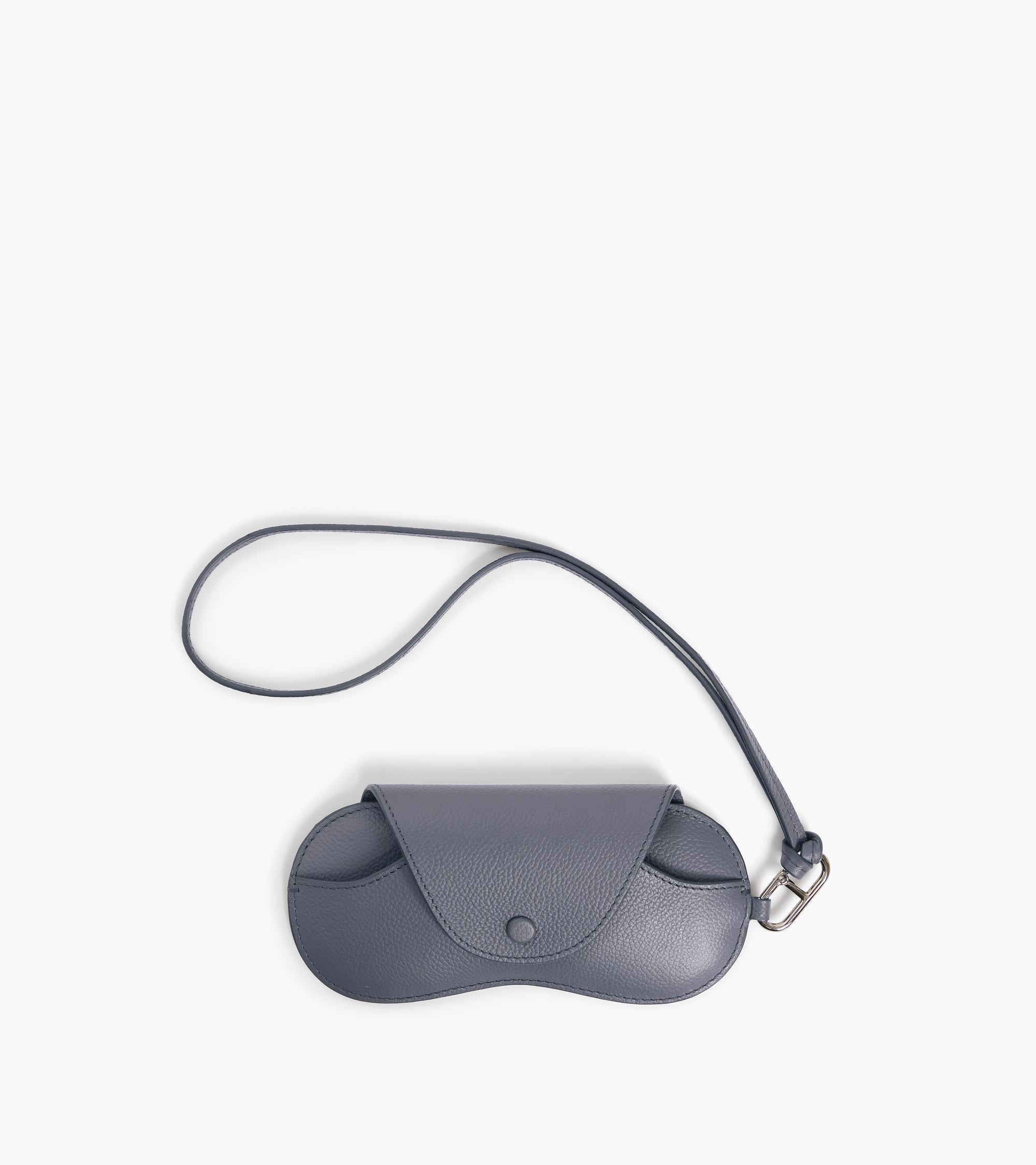 Le Tanneur Leather Goods étui lunettes cuir grainé bleu acier