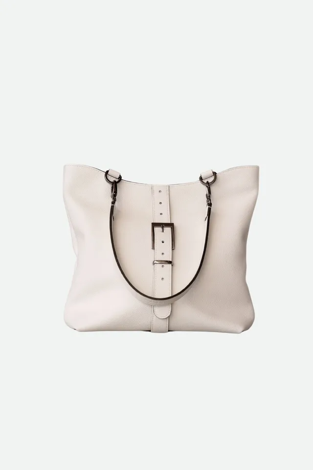 Nodie's Billy blanc grainé sac cabas cuir femme