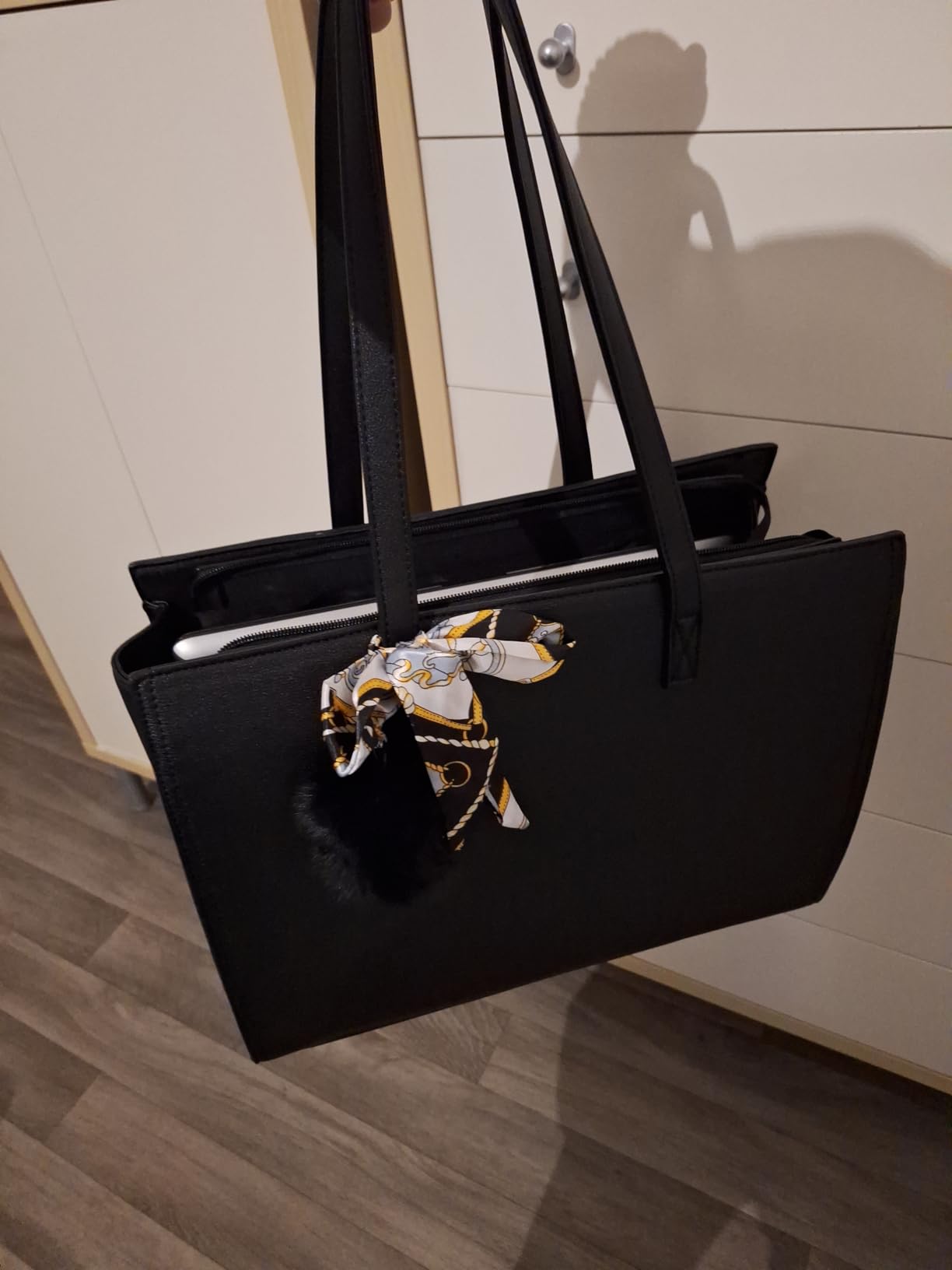 Gallantry Sacs Cabas Tote Bag A4 XL Noir Simili Cuir 38x29cm