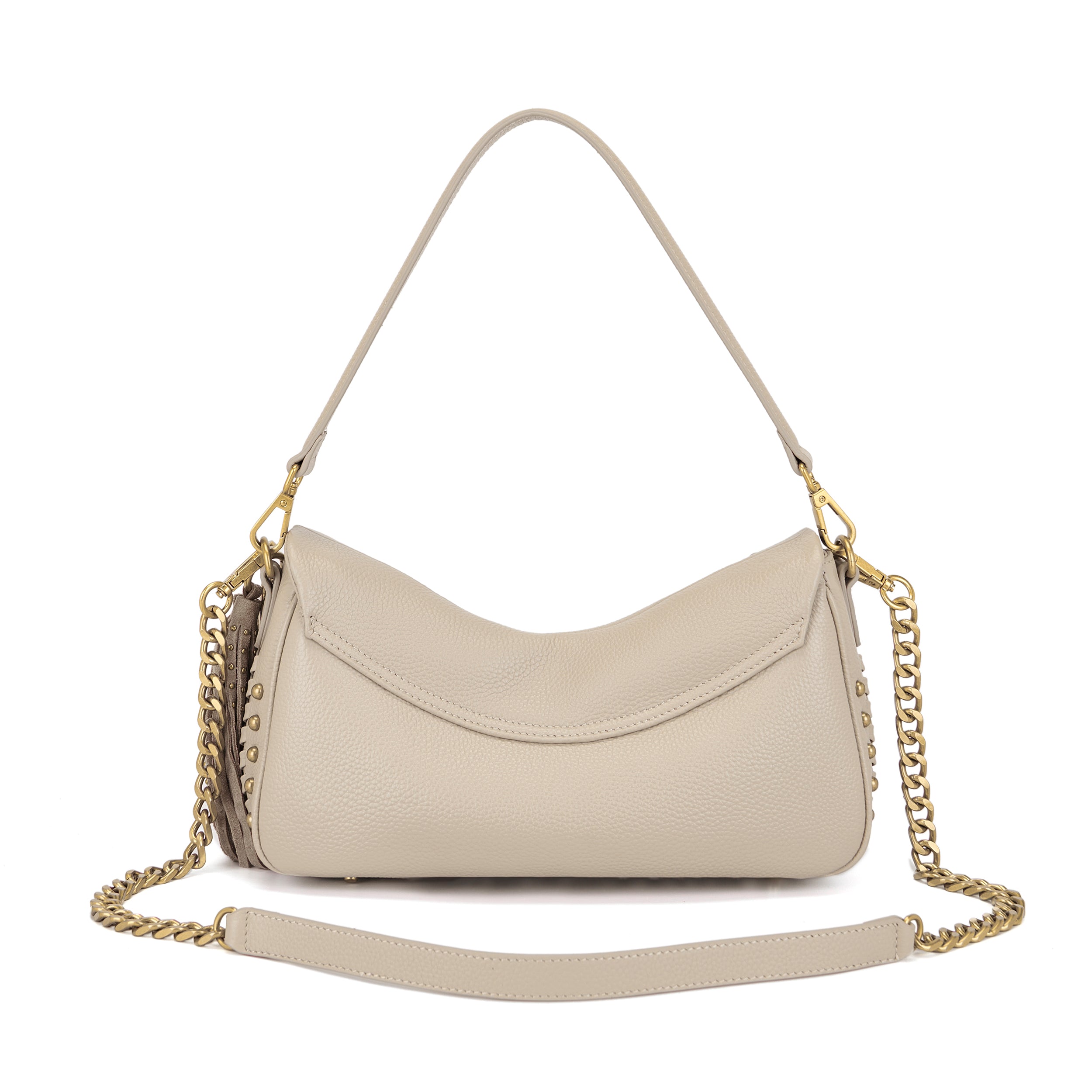 La Carrie Eclipse sac bandoulière cuir ivoire 30x9x17