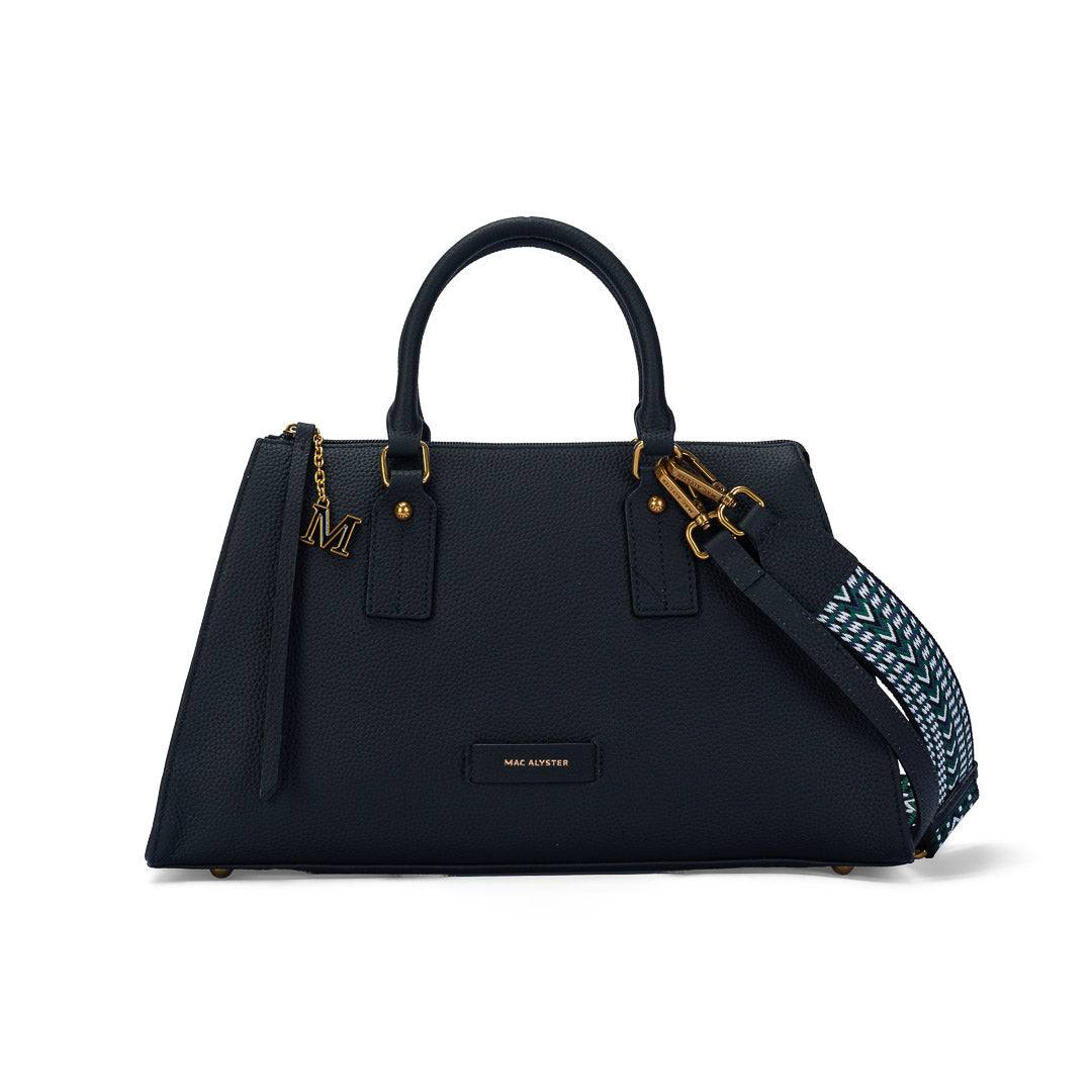 Mac Alyster Giulia Sac Porté Main Cuir Noir 36 cm