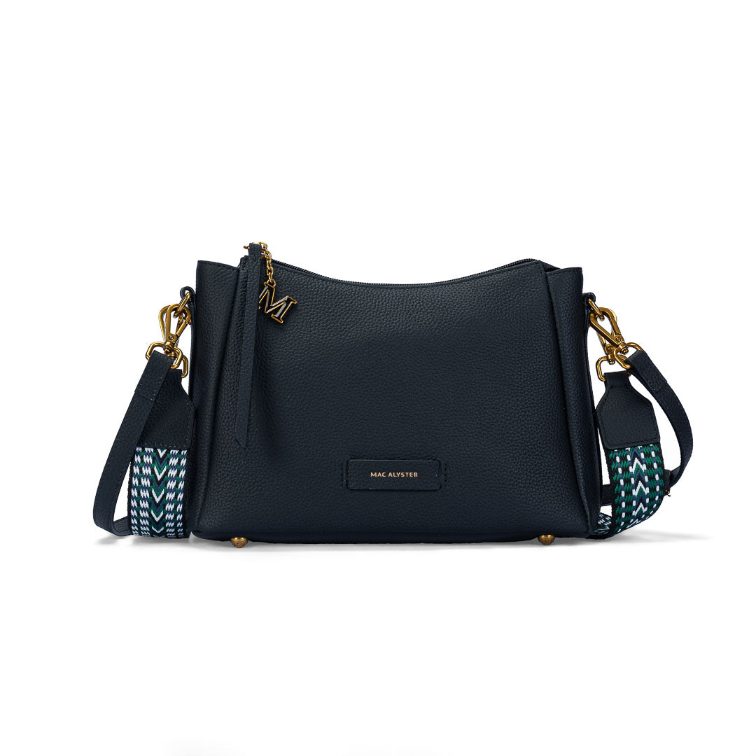 MAC ALYSTER Giulia sac trotteur cuir Noir 2 bandoulières