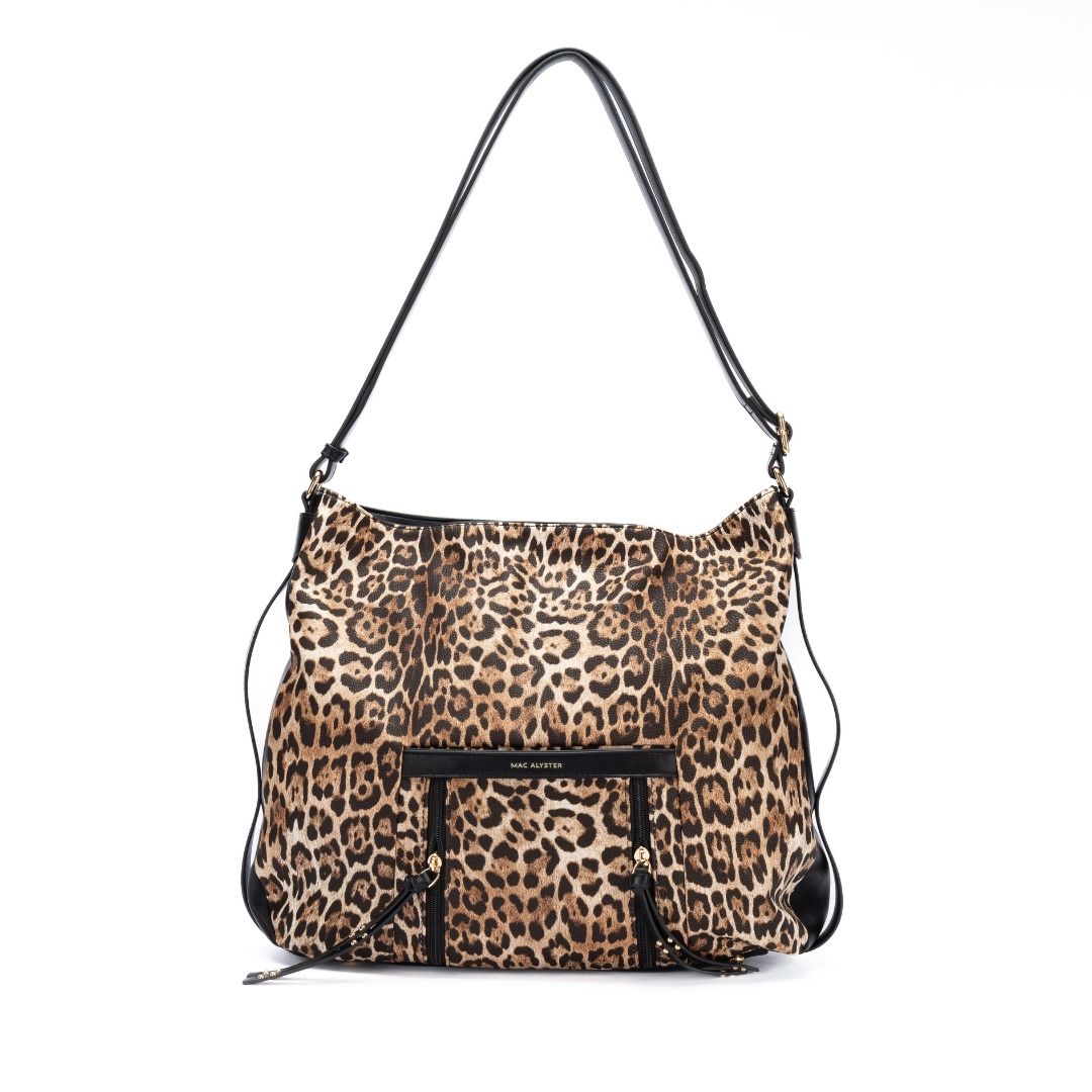 MAC ALYSTER Léopard sac besace noir imprimé animal