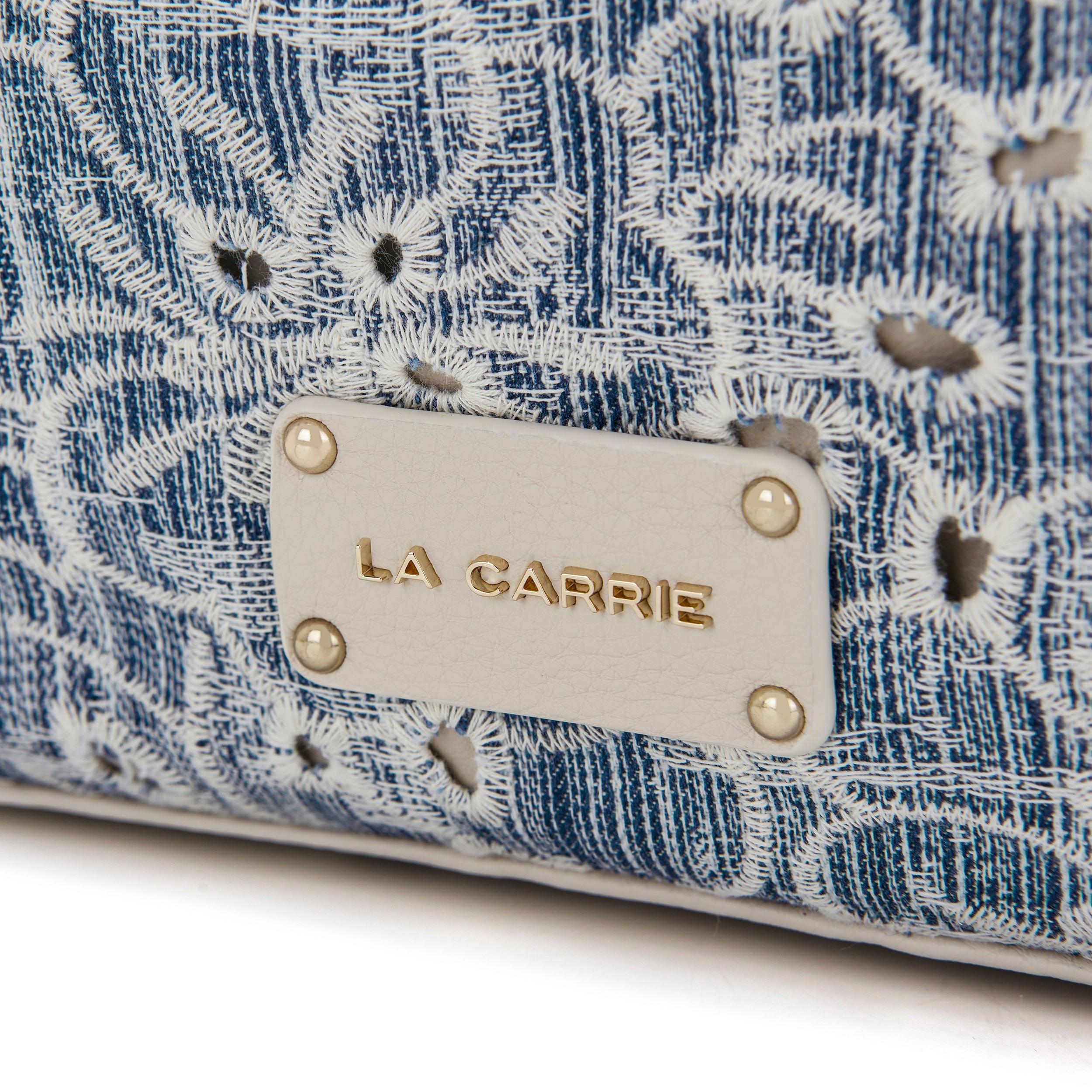 La Carrie Romantic sac shopping jeans brodé