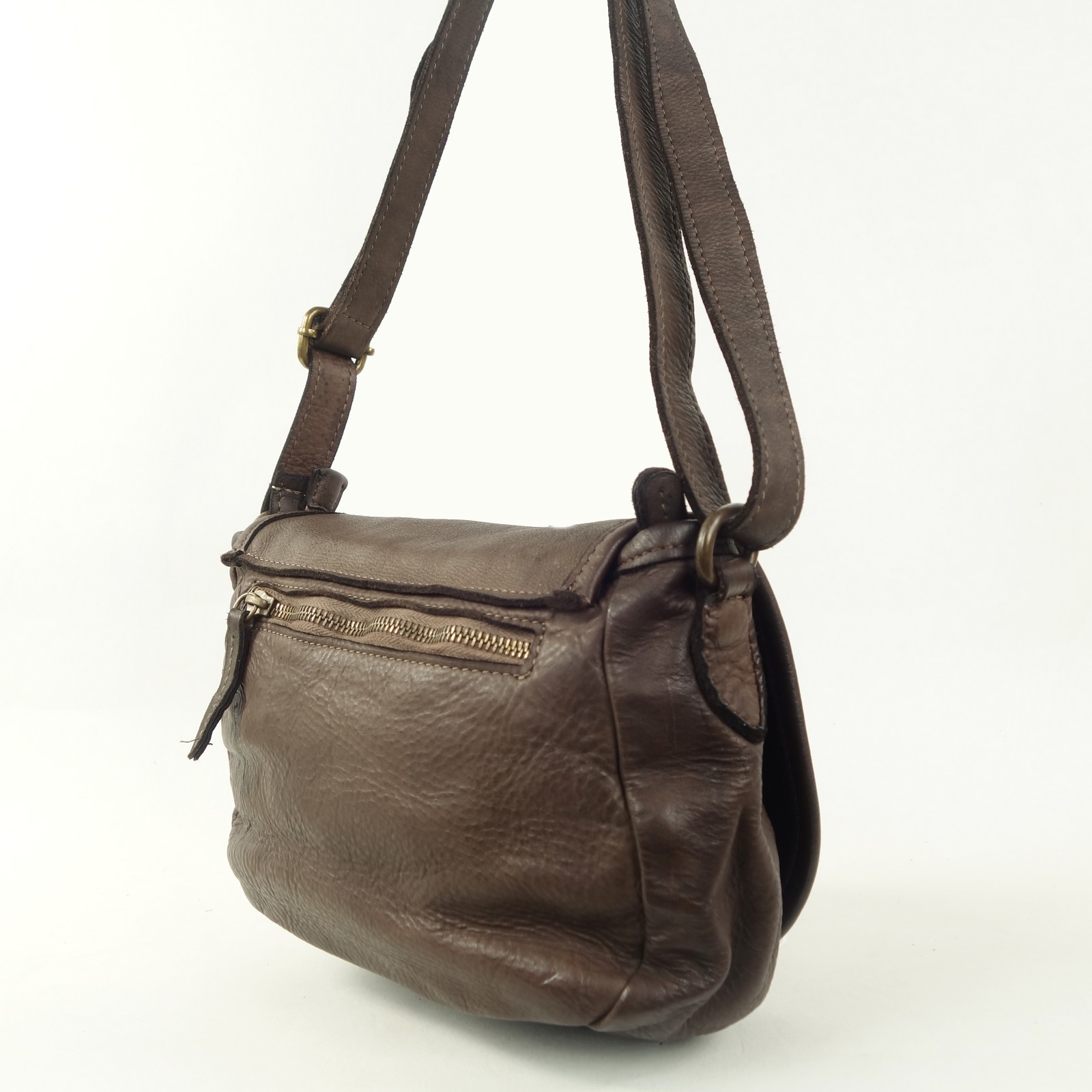 Collection Esprit Cuir KLARA besace cuir marron medium vintage
