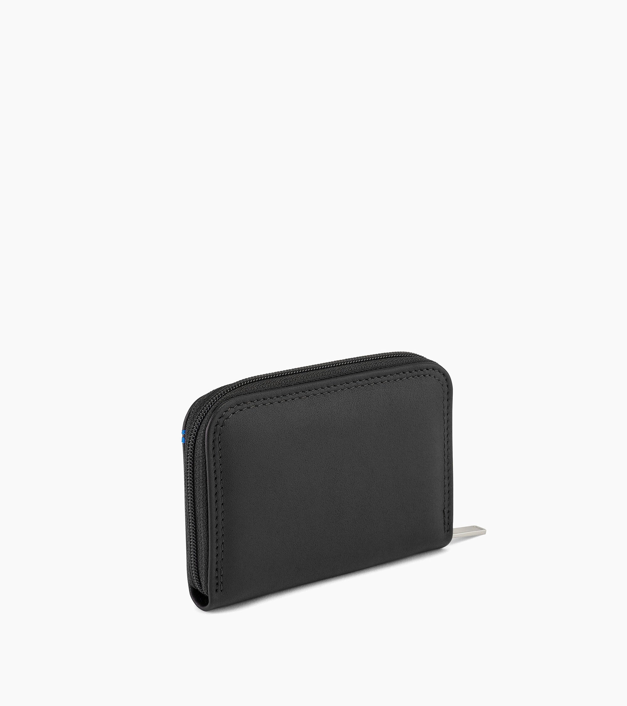 Le Tanneur Martin porte-monnaie zippé cuir lisse noir