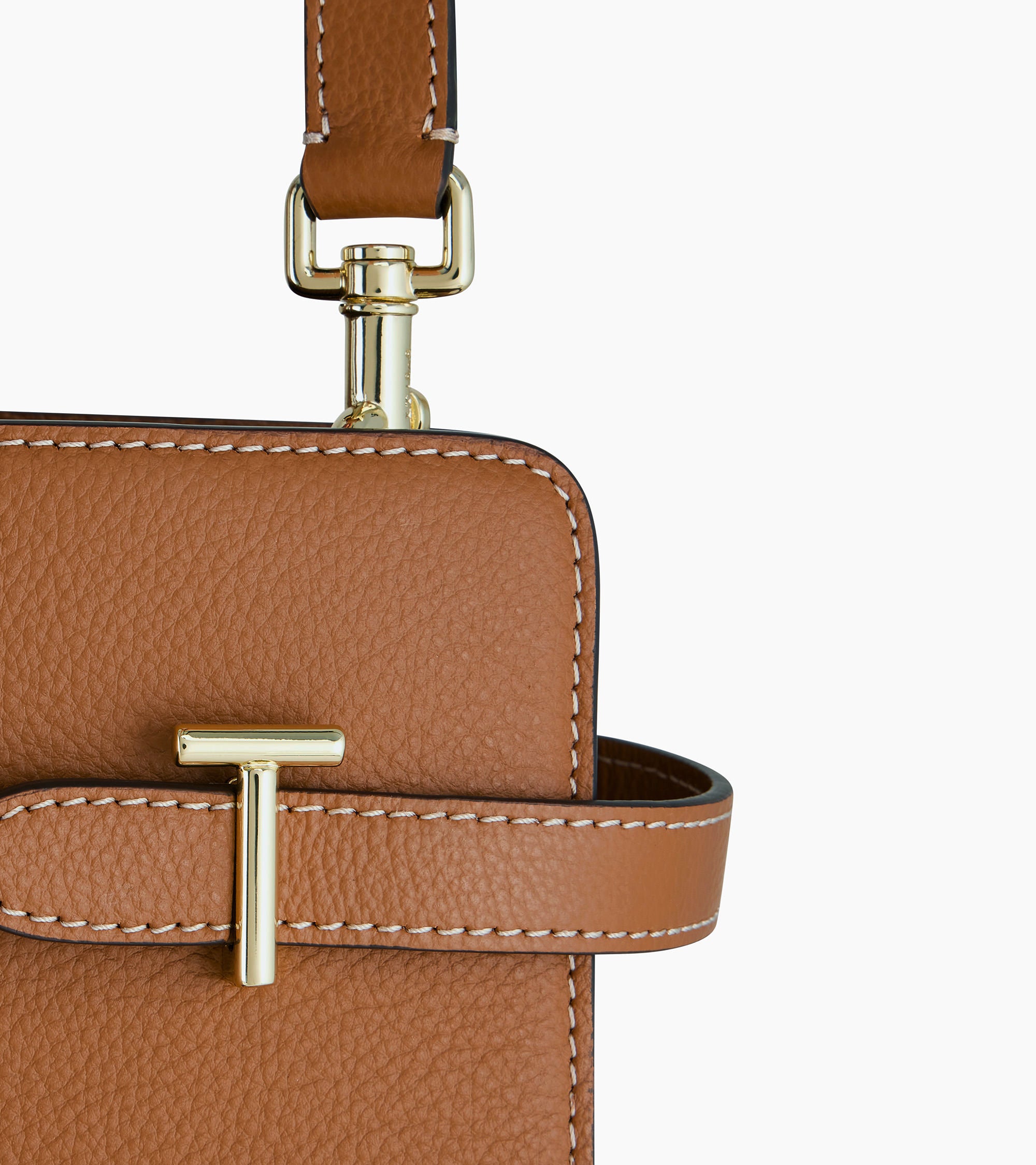 Le Tanneur Emilie grand sac cuir grainé camel 13"