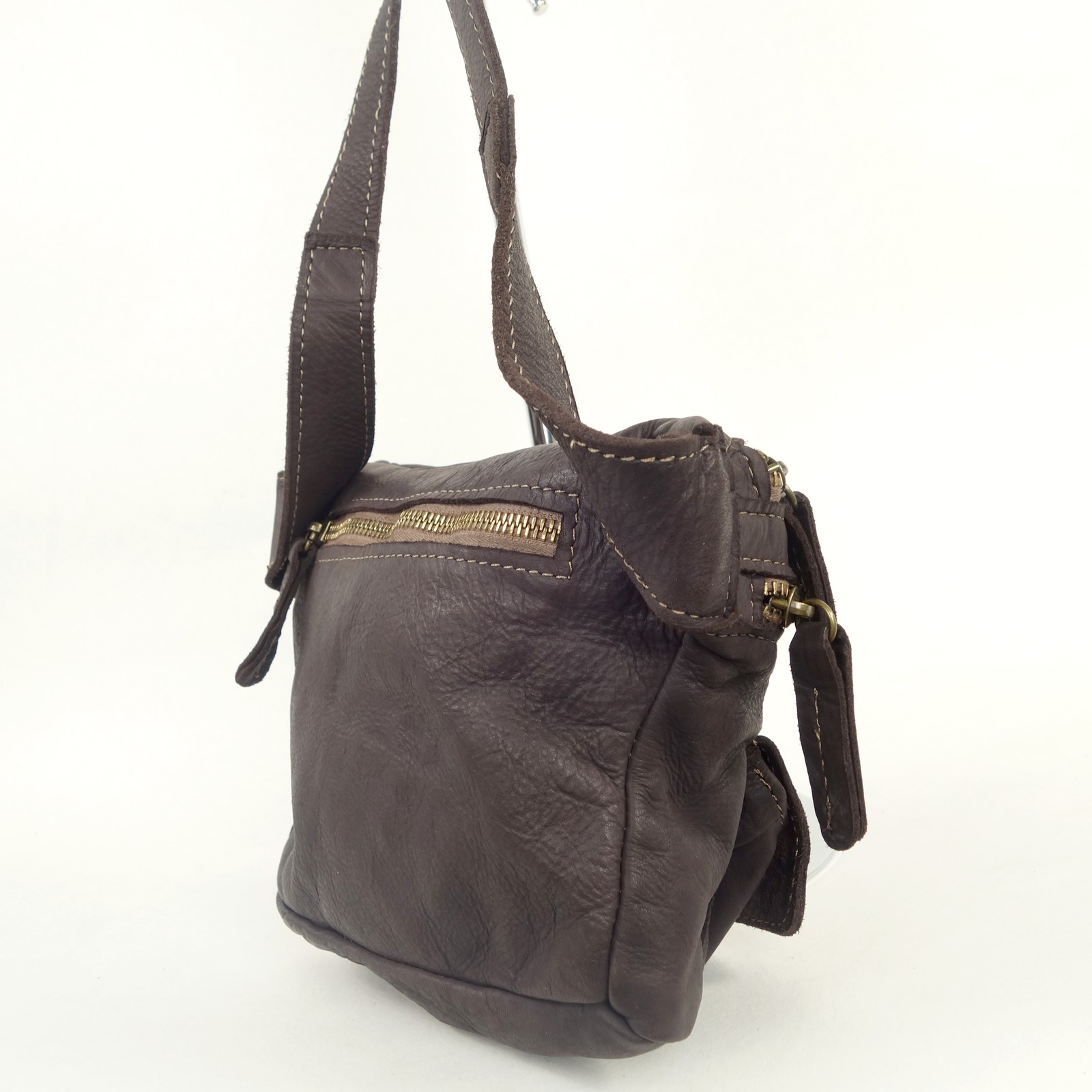 Collection Esprit Cuir Jimy besace cuir marron vintage homme