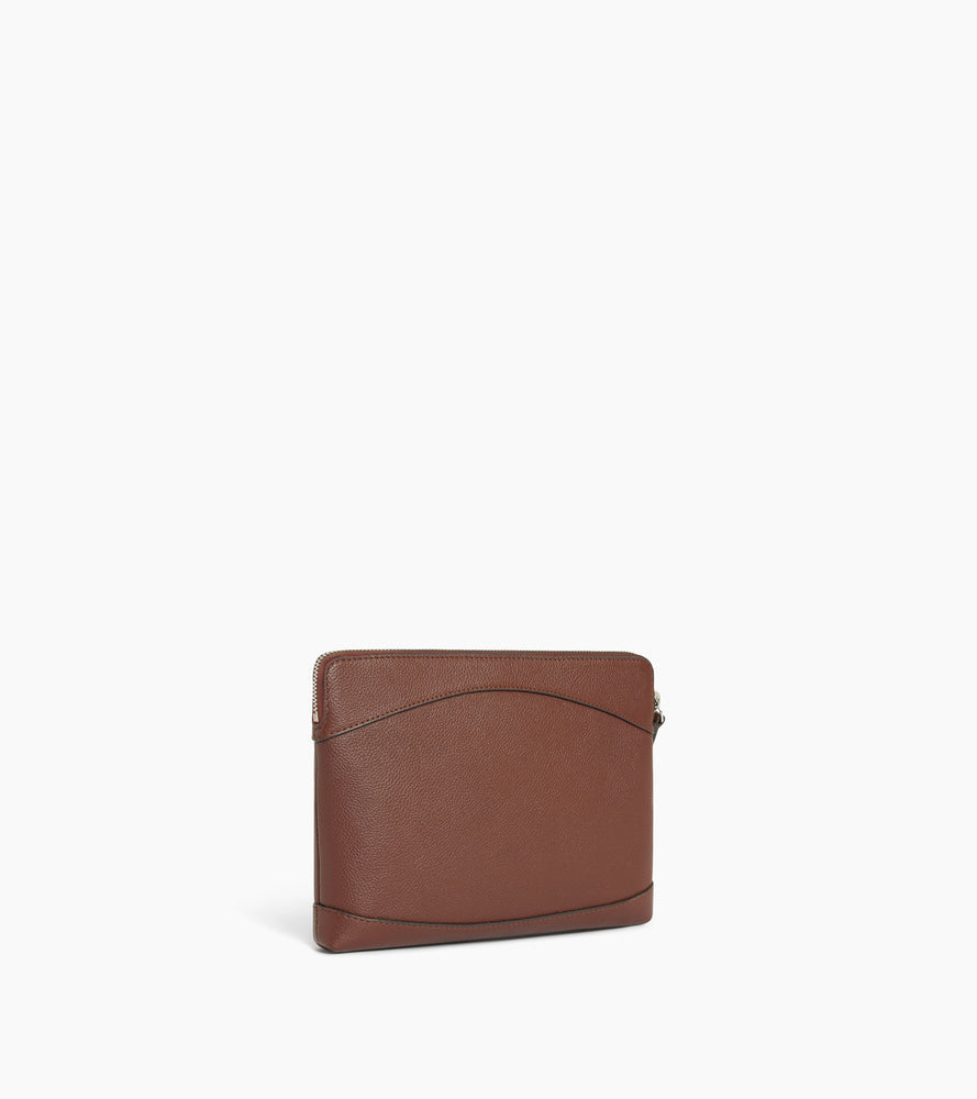 Le Tanneur pochette cuir grainé zippée dragonne femme