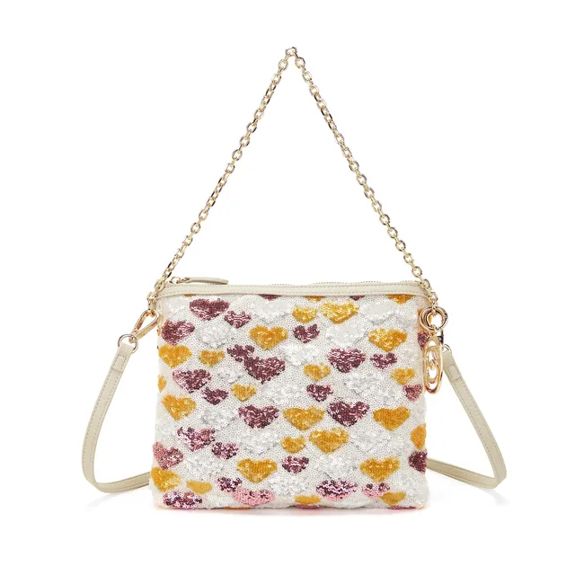 La Carrie Night Edition sac épaule ivory paillettes 25cm
