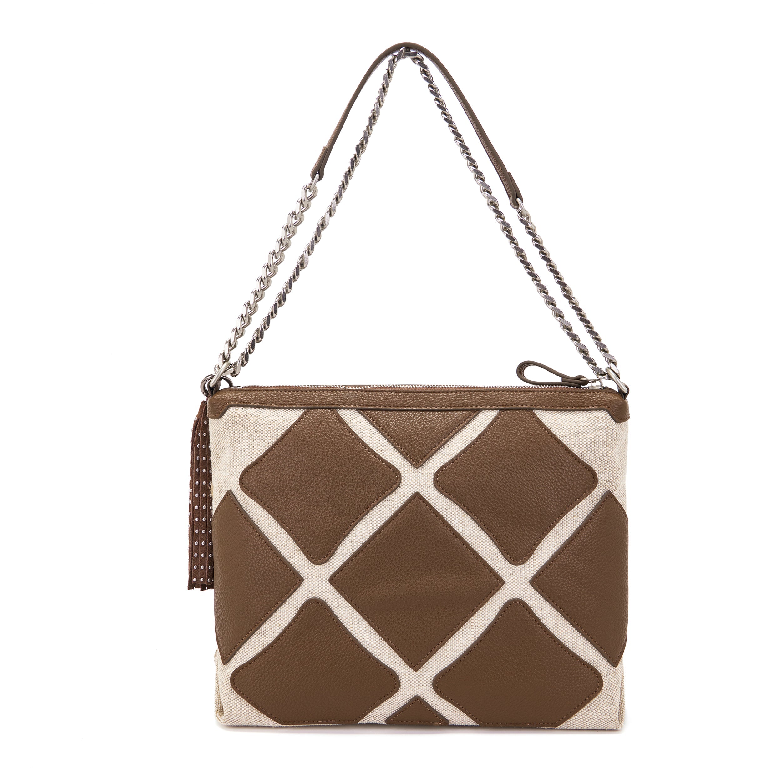 La Carrie Butterfly sac bandoulière marron PU-canvas 31x10x22cm