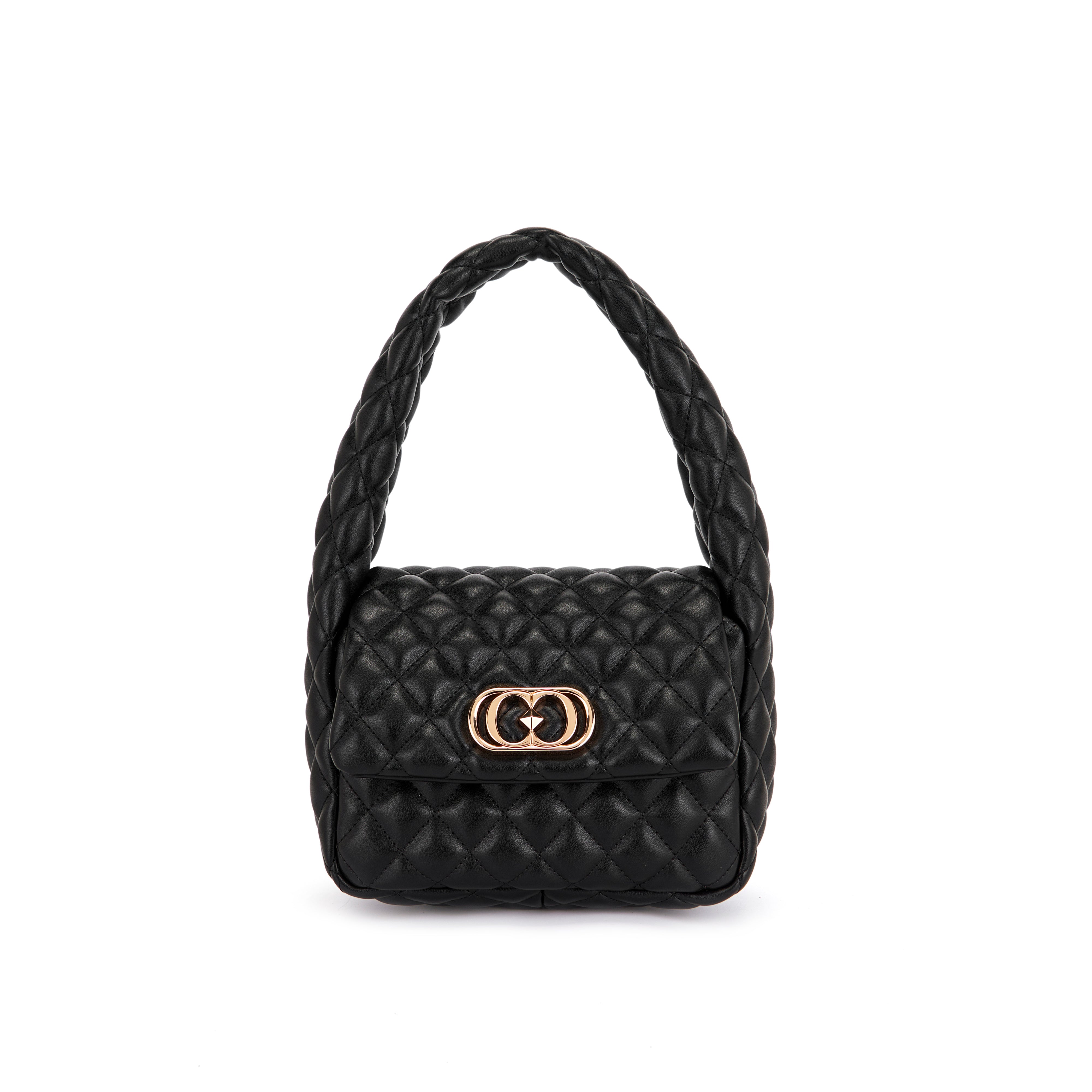 La Carrie Capsule sac bandoulière noir matelassé 19 cm