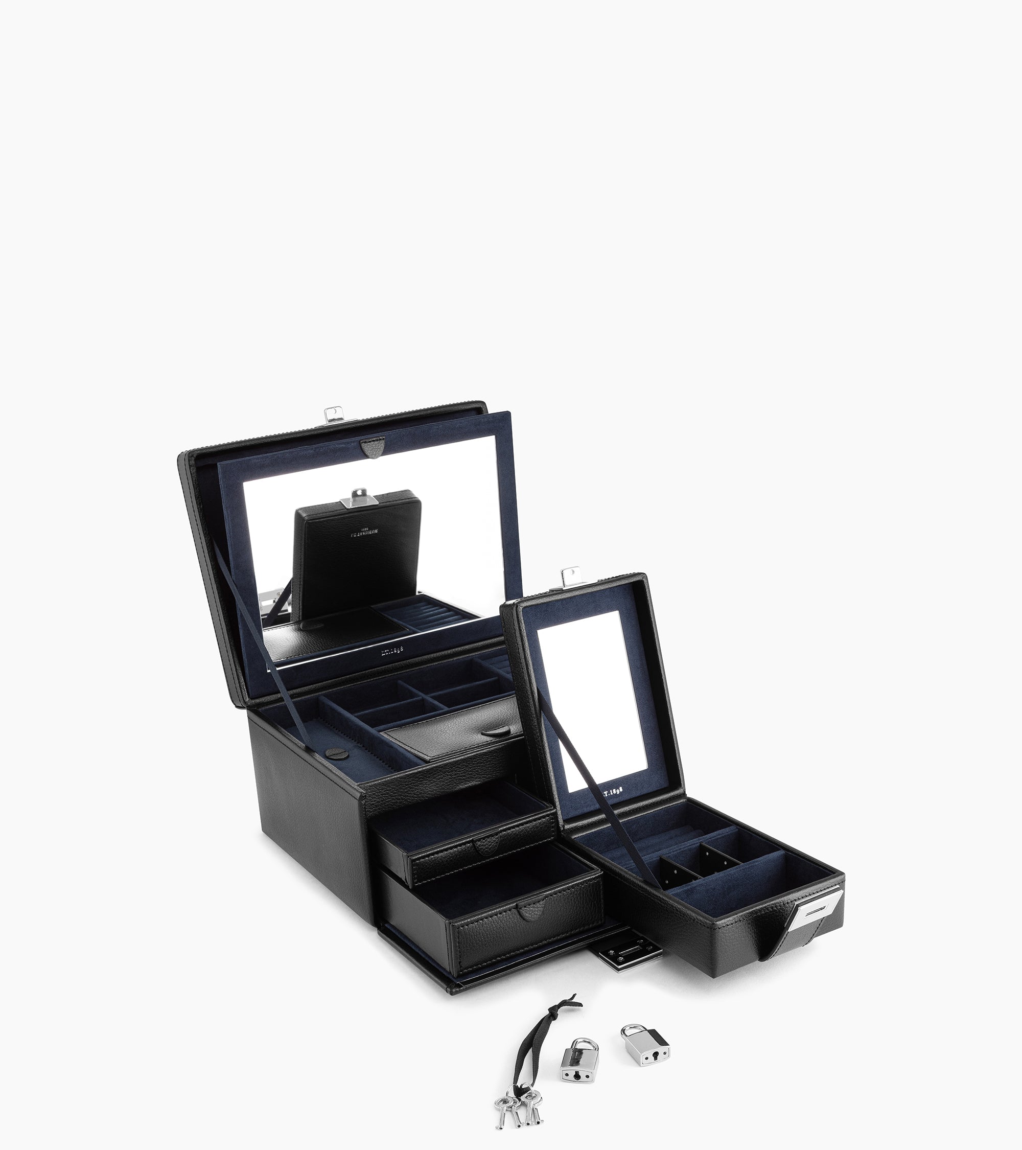 Le Tanneur boîte à bijoux cuir noir grand format