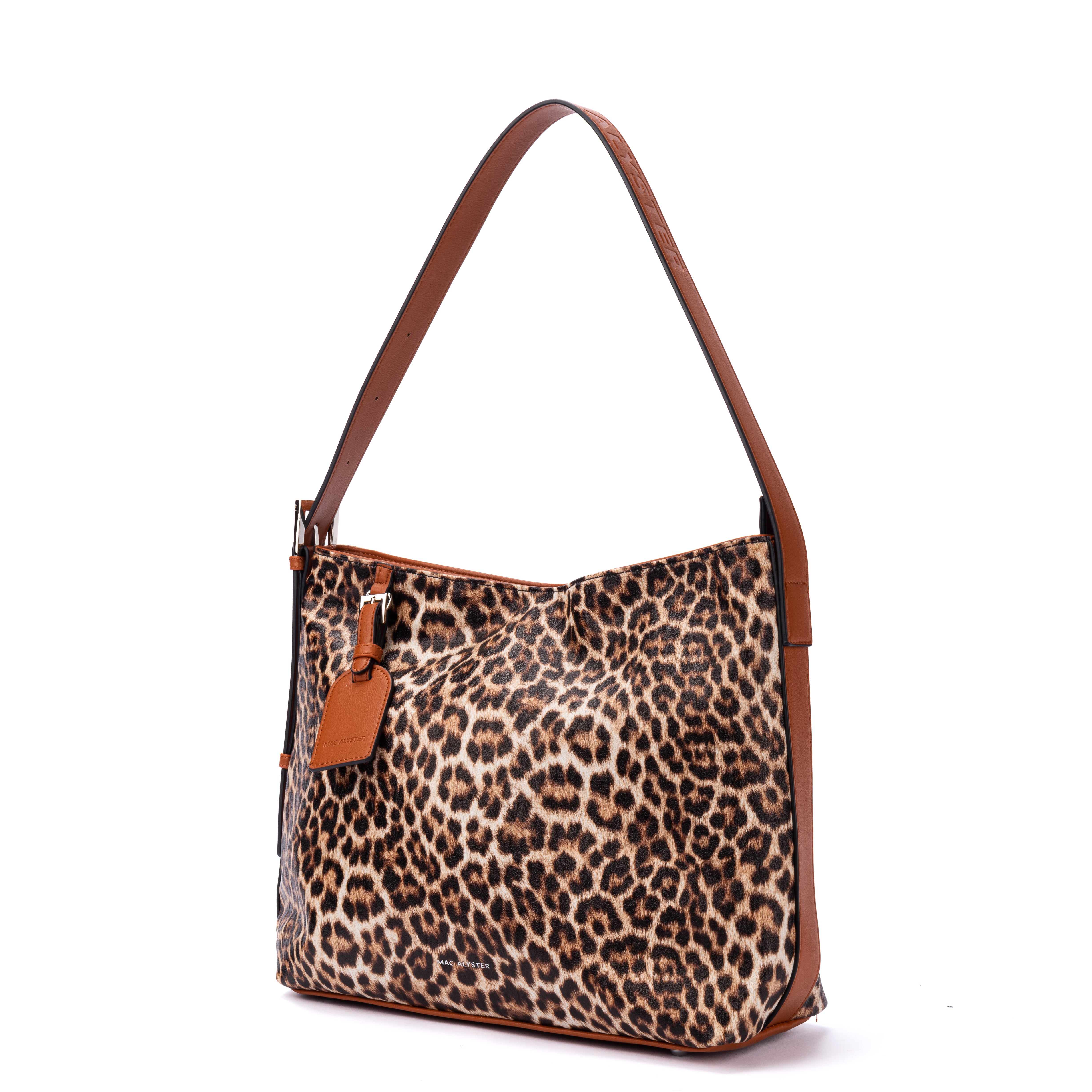 MAC ALYSTER Leopard sac trotteur noir imprimé animal