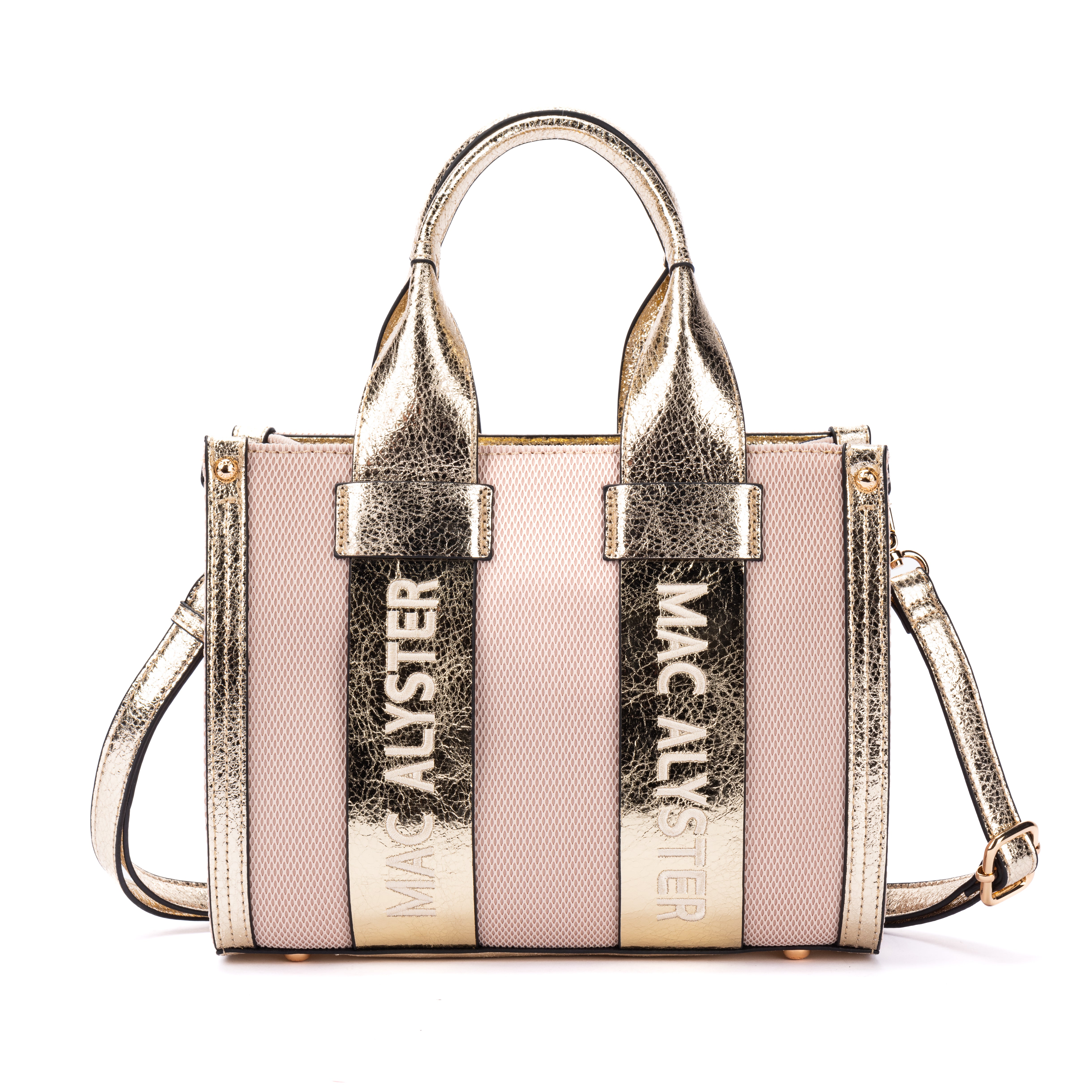 MAC ALYSTER Miss Clover sac à main Doré irisé 27x8x21 cm
