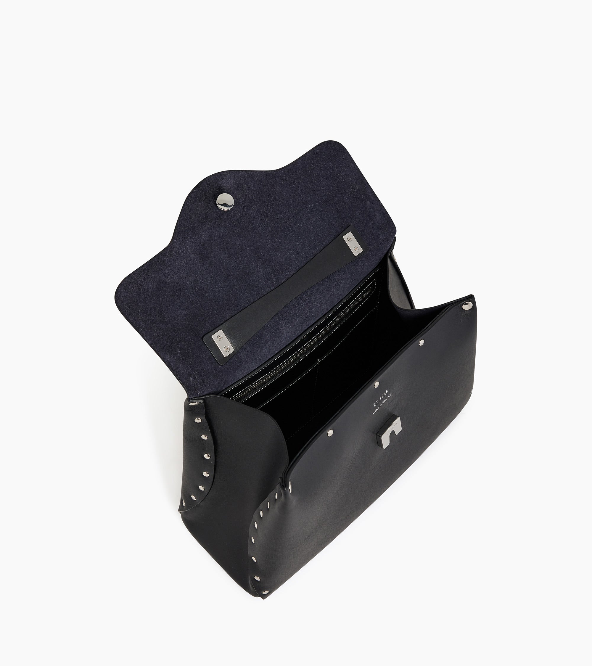 Le Tanneur Sans Couture sac à main cuir lisse noir