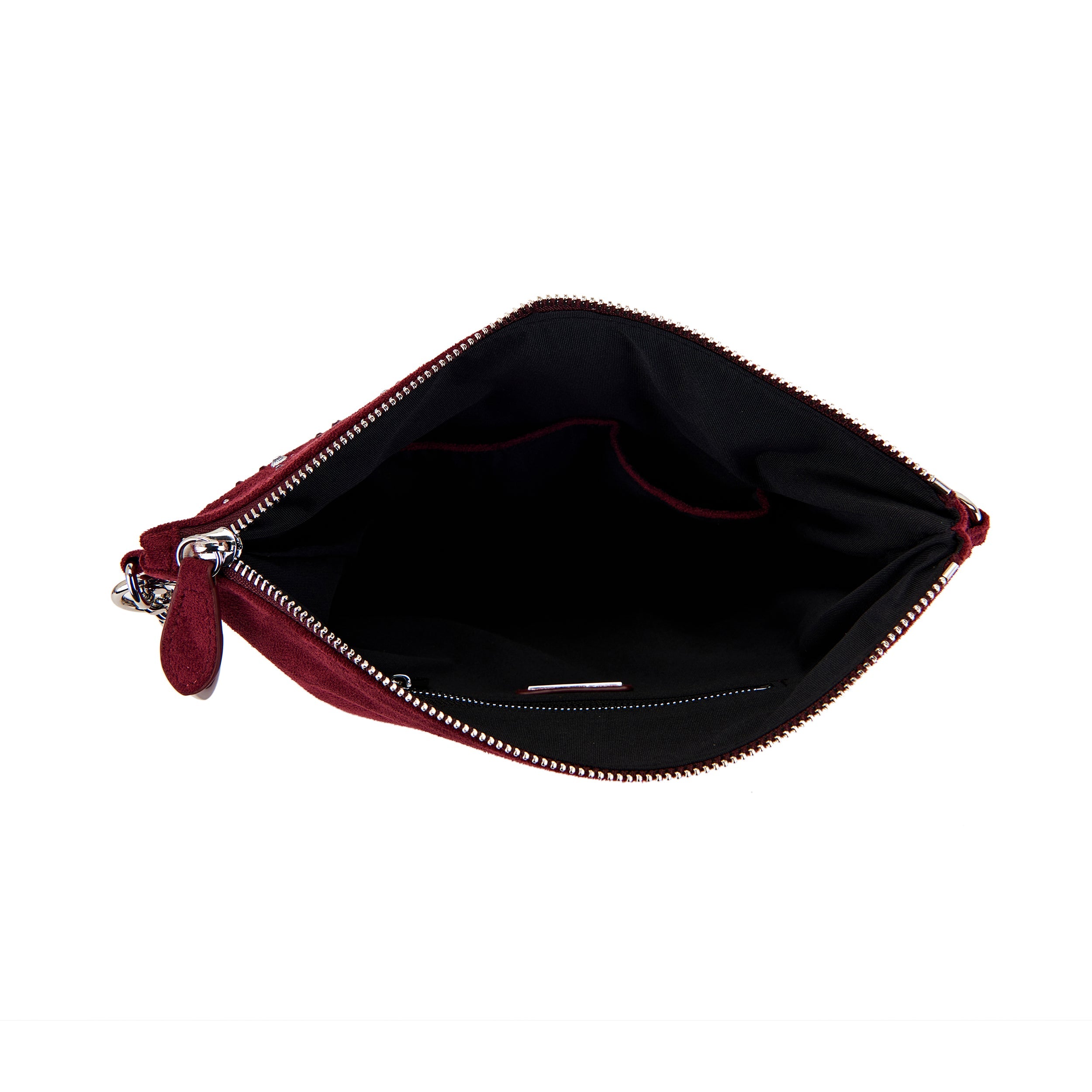 La Carrie Capsule sac bandoulière bordeaux suède franges