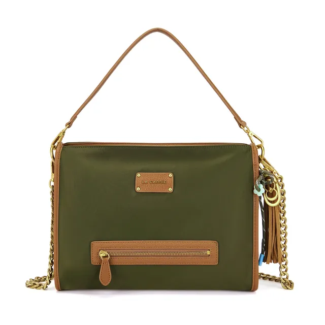 La Carrie Dark Wave sac bandoulière vert nylon 34x23 cm