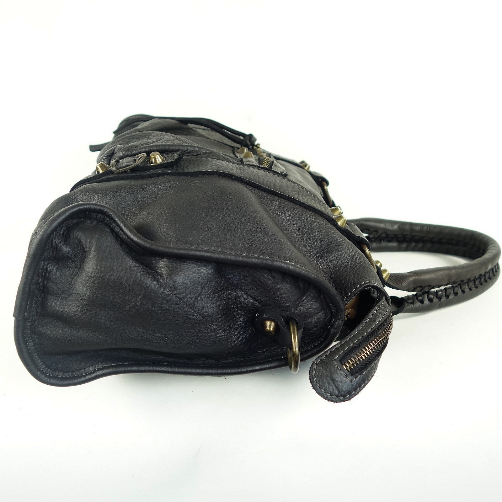 Collection Esprit Cuir LOLA sac epaule cuir noir lave