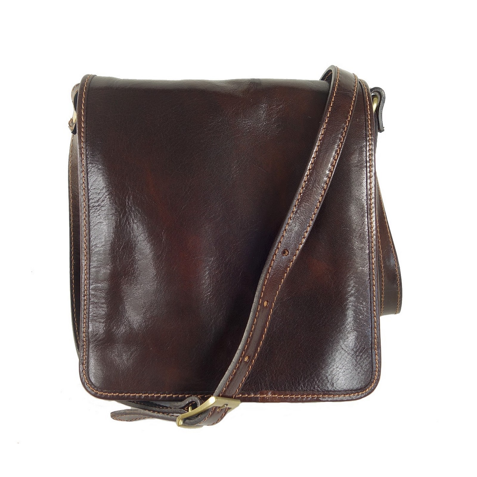Collection Esprit Cuir Milano besace bandoulière brun cuir homme
