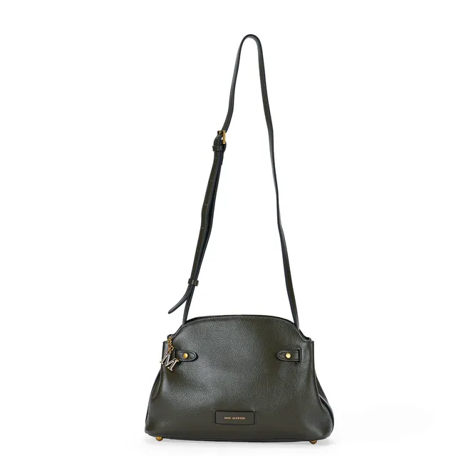 Mac Alyster Valeria sac trotteur cuir Vert Kaki quotidien 29x11x18 cm