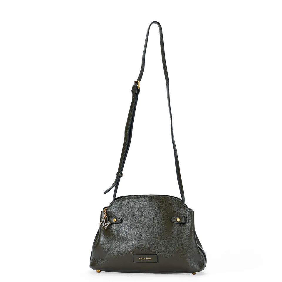 Mac Alyster Valeria sac trotteur cuir Vert Kaki quotidien 29x11x18 cm