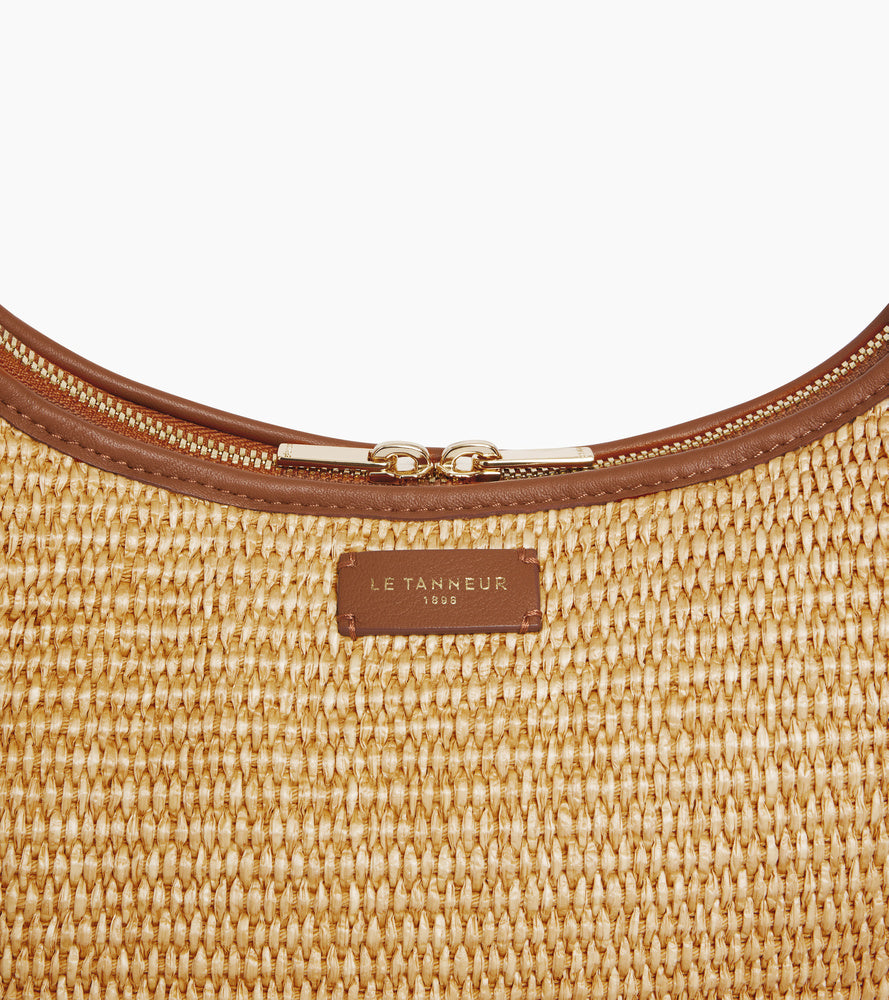 Le Tanneur Juliette Petit Sac Hobo Raphia Natural Tan